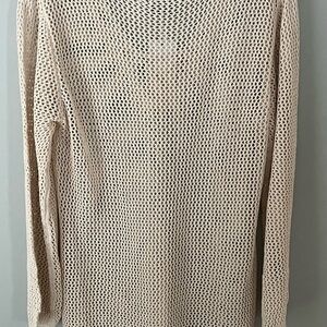 Brand New Womens V-Neck Crochet Swimsuit Cover Up Mini Dress (Beige) XL